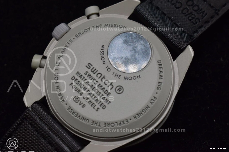 Nylon 1184 Swatch Mission Quartz Moon x on Omega The to Strap Bioceramic Vibrant Moonwatch 1227
